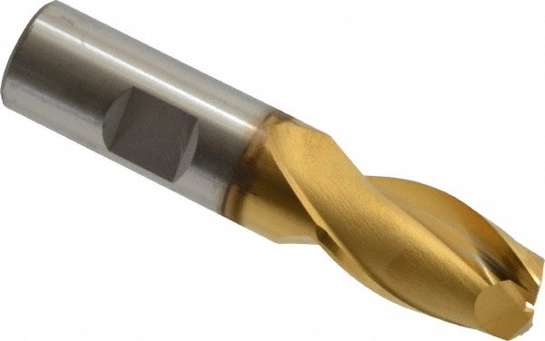 Square End Mill: 3/4'' Dia, 1-5/16'' LOC, 3/4'' Shank Dia, 3-9/16'' OAL, 2 Flutes, Cobalt