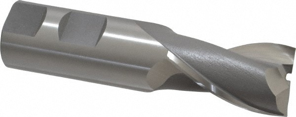 Square End Mill: 1'' Dia, 1-5/8'' LOC, 1'' Shank Dia, 4-1/8'' OAL, 2 Flutes, Cobalt
