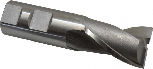 Square End Mill: 1-1/8'' Dia, 1-5/8'' LOC, 1'' Shank Dia, 4-1/8'' OAL, 2 Flutes, Cobalt