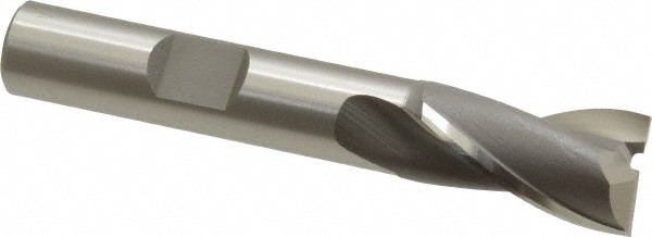 Square End Mill: 15/32'' Dia, 13/16'' LOC, 3/8'' Shank Dia, 2-1/2'' OAL, 2 Flutes, Cobalt