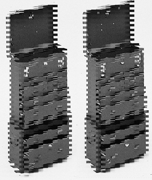 9 Drawer, 2 Piece, Brown Steel Machinist's Combo