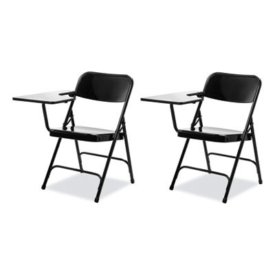 Folding Chairs; Pad Type: Tablet Arm ; Material: Steel ; Seat Color: Black ; UNSPSC Code: 56101542