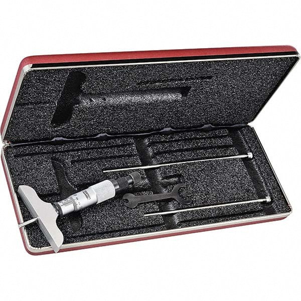 Mechanical Depth Micrometer: 75 mm Range, 3 Rod