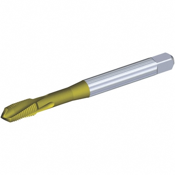 Spiral Flute Tap: #10-24 UNC, 3 Flutes, Plug, 2BX Class of Fit, Powdered Metal, TiCN/TiN Coated