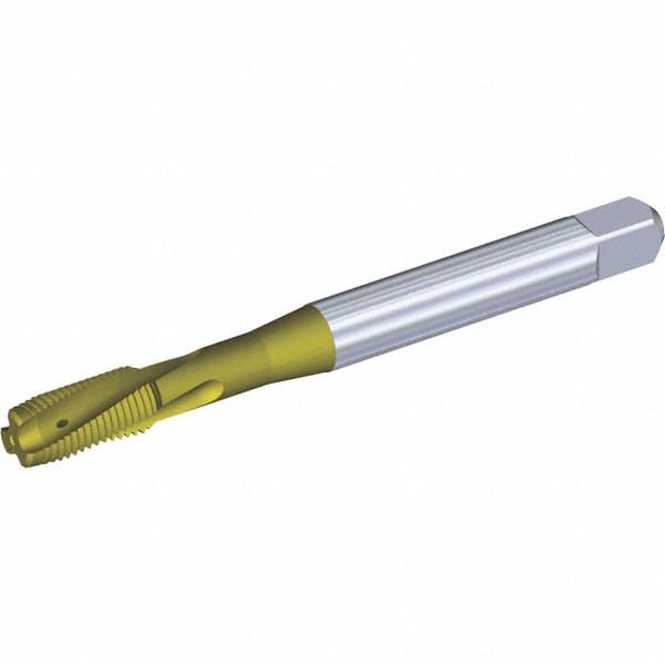 Spiral Flute Tap: 1/2-20 UNF, 3 Flutes, Plug, 3BX Class of Fit, Powdered Metal, TiCN/TiN Coated