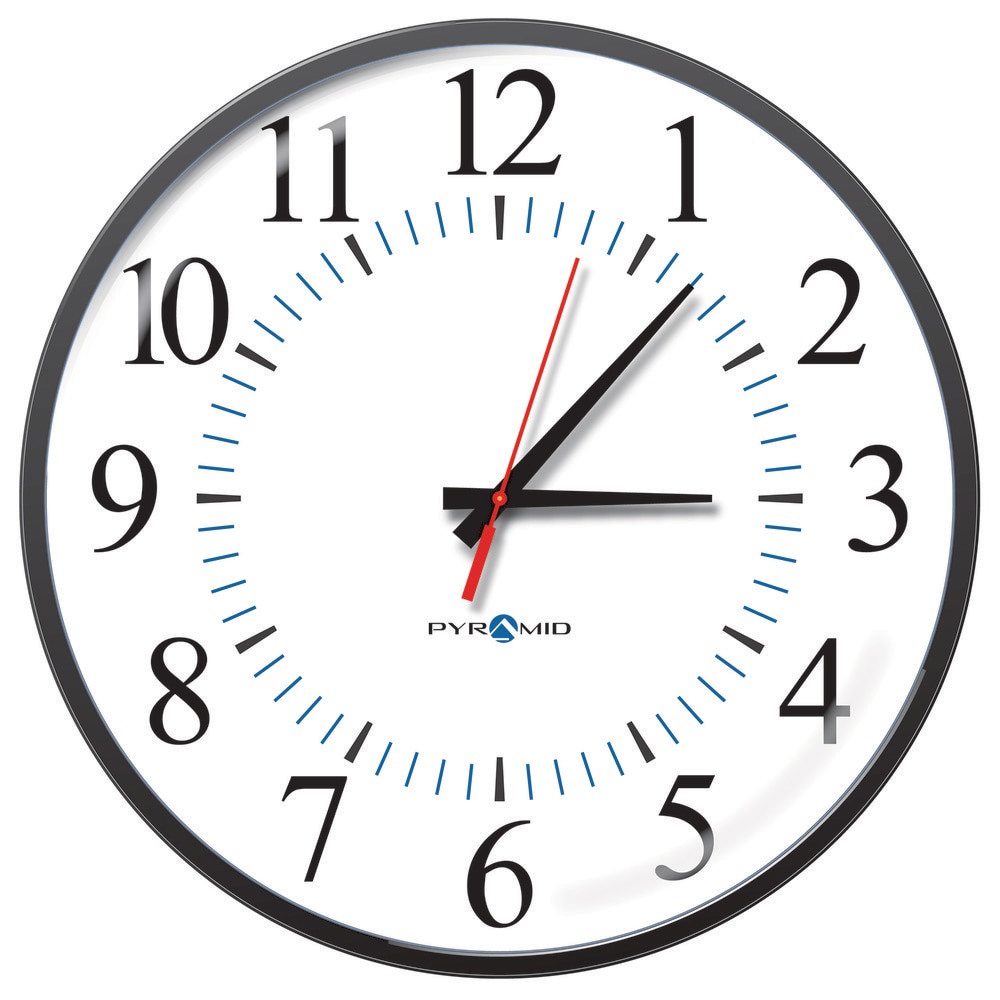 Office Wall Clocks; Clock Type: Dial ; Display Type: Analog ; Power Source: Electric ; Clock Movement Control: Memory Chip ; Face Color: White ; Case Color: Black
