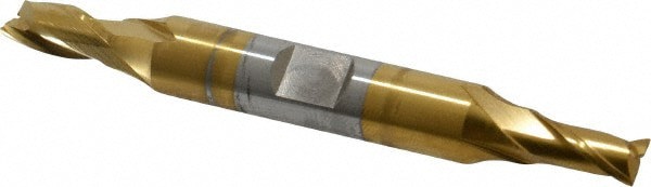 Square End Mill: 1/4'' Dia, 1/2'' LOC, 3/8'' Shank Dia, 3-1/8'' OAL, 2 Flutes, Cobalt