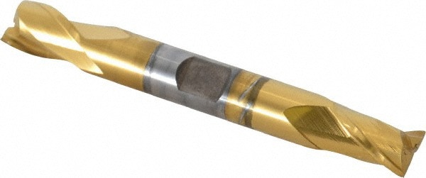 Square End Mill: 3/8'' Dia, 9/16'' LOC, 3/8'' Shank Dia, 3-1/8'' OAL, 2 Flutes, Cobalt