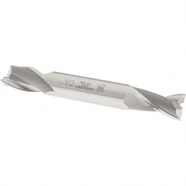Square End Mill: 1/2'' Dia, 13/16'' LOC, 1/2'' Shank Dia, 3-3/4'' OAL, 2 Flutes, Cobalt