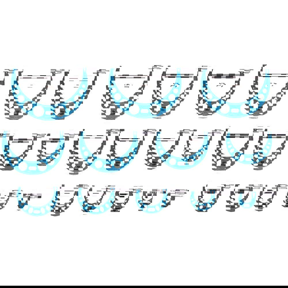 Mechanical Outside Micrometer Set: 12 Pc, 0 to 12