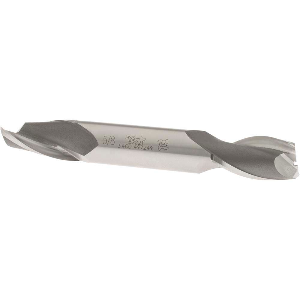 Square End Mill: 5/8'' Dia, 1-1/8'' LOC, 5/8'' Shank Dia, 4-1/2'' OAL, 2 Flutes, Cobalt