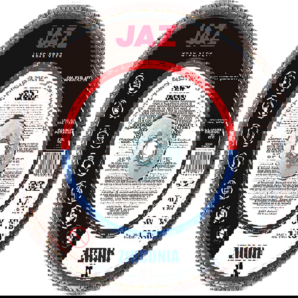 Flap Discs; Disc Diameter: 4-1/2 ; Center Hole Size: 7/8 ; Flap Disc Type: Type 27 ; Grit: 60 ; Abrasive Material: Zirconia Alumina ; Attachment Type: Arbor