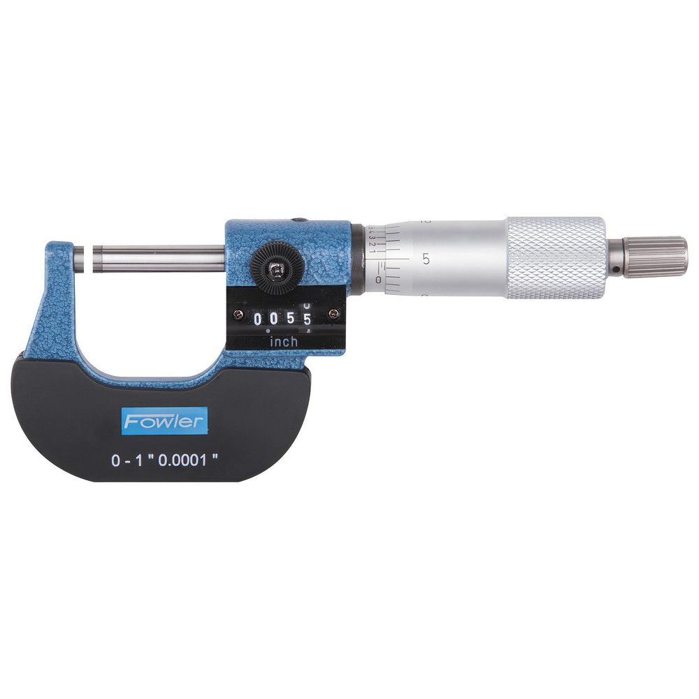 Electronic Outside Micrometers; Micrometer Type: Digit Counter ; Minimum Measurement (mm): 0.00 ; Maximum Measurement (mm): 25.00 ; Accuracy (Decimal Inch): 0.00016 ; Resolution (Decimal Inch): 0.00010 ; Rotating Spindle: Yes