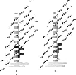 Mechanical Depth Micrometer: 6'' Range, 6 Rod, Satin Chrome Finish