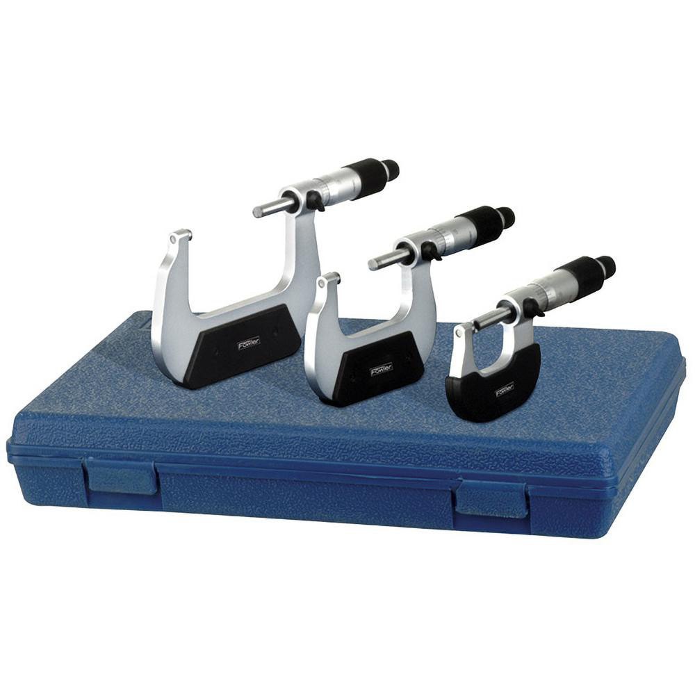 Mechanical Outside Micrometer Set: 4 Pc, 0 to 4
