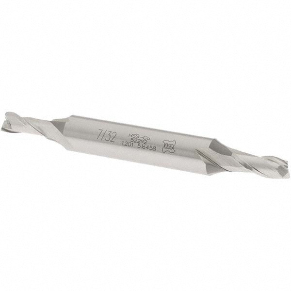 Square End Mill: 7/32'' Dia, 1/2'' LOC, 3/8'' Shank Dia, 3-1/8'' OAL, 2 Flutes, Cobalt