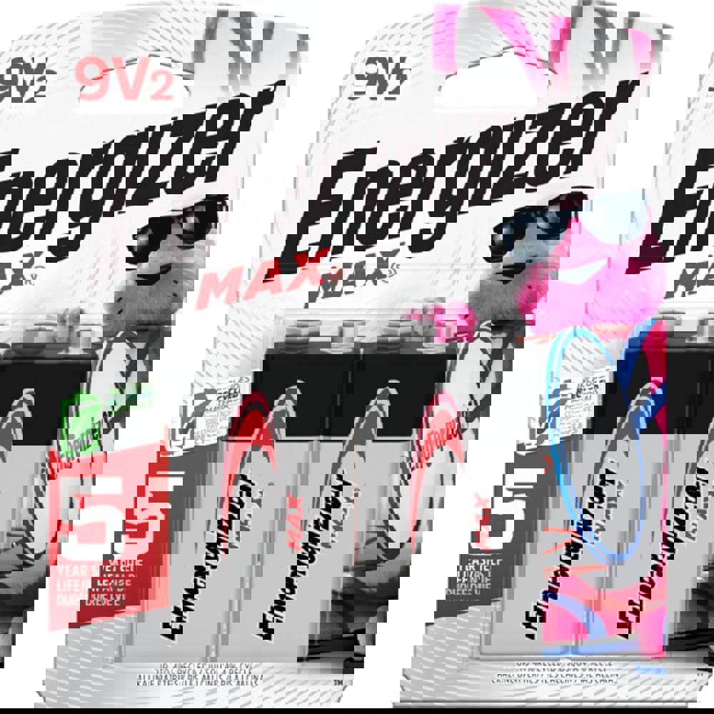 2 Qty 1 Pack Size 9V, Alkaline, 2 Pack, Standard Battery