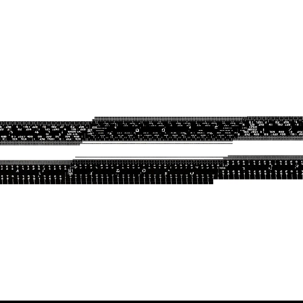 Steel Rules; Material: Steel ; Length (Inch): 12 ; Graduation (Inch): 1/1001/641/321/10 ; Tip Style: Flat ; Color: Black ; Flexibility: Flexible