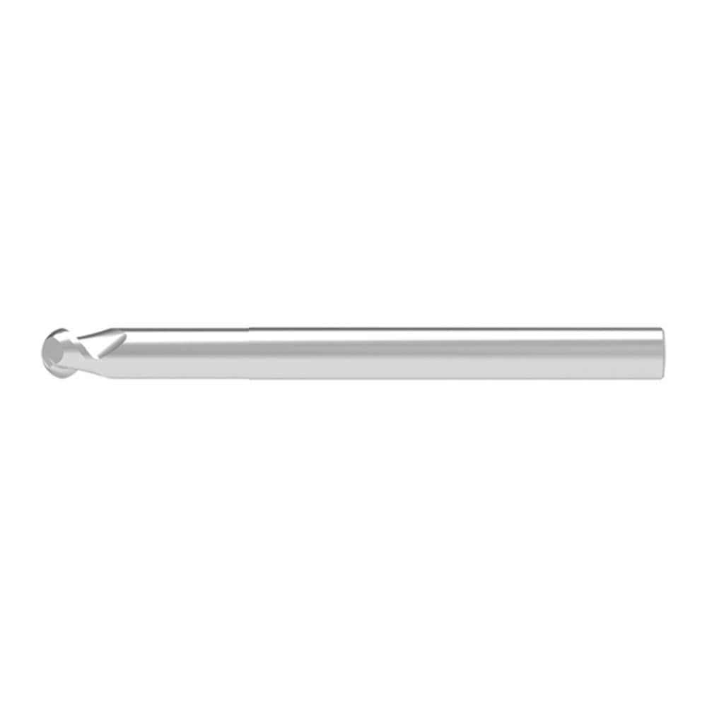 Ball End Mills; Mill Diameter (Decimal Inch): 0.1200 ; Mill Diameter (mm): 3.00 ; Number Of Flutes: 2 ; End Mill Material: Solid Carbide ; Length of Cut (mm): 4.0000 ; Shank Diameter (mm): 6.0000