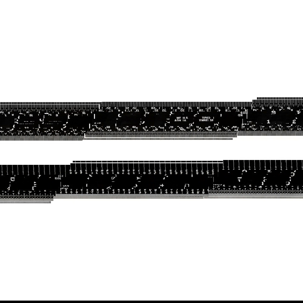 Steel Rules; Material: Steel ; Length (Inch): 12 ; Graduation (Inch): 1/1001/641/321/10 ; Tip Style: Flat ; Color: Black ; Flexibility: Rigid