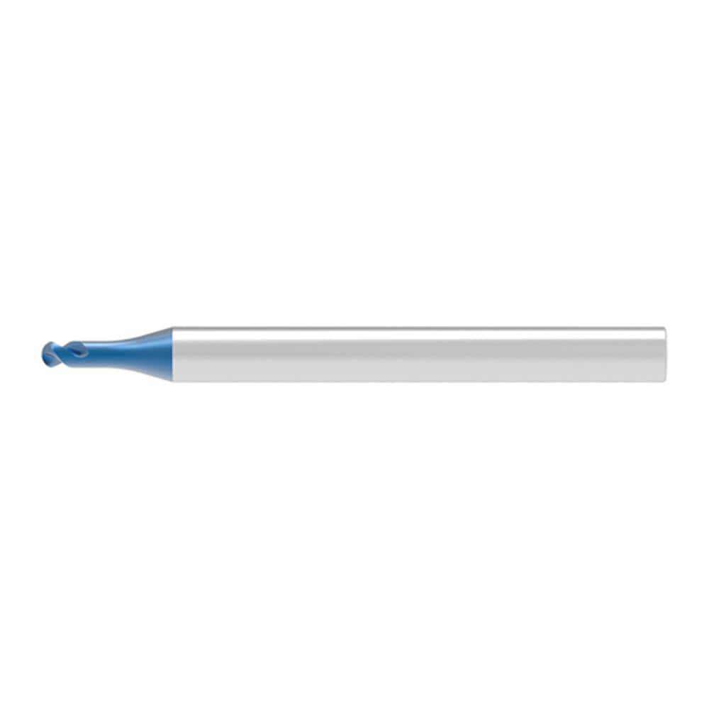 Ball End Mills; Mill Diameter (Decimal Inch): 0.0400 ; Mill Diameter (mm): 1.00 ; Number Of Flutes: 2 ; End Mill Material: Solid Carbide ; Length of Cut (mm): 0.8000 ; Shank Diameter (mm): 4.0000