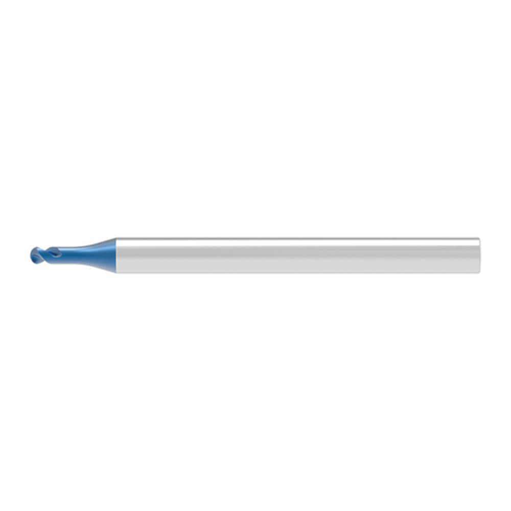 Ball End Mills; Mill Diameter (Decimal Inch): 0.0800 ; Mill Diameter (mm): 2.00 ; Number Of Flutes: 2 ; End Mill Material: Solid Carbide ; Length of Cut (mm): 1.6000 ; Shank Diameter (mm): 4.0000