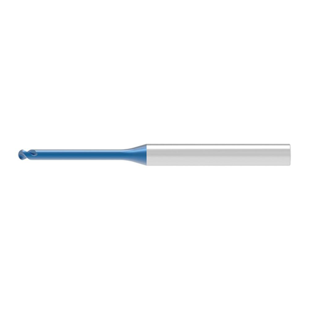 Ball End Mills; Mill Diameter (Decimal Inch): 0.0400 ; Mill Diameter (mm): 1.00 ; Number Of Flutes: 2 ; End Mill Material: Solid Carbide ; Length of Cut (mm): 0.8000 ; Shank Diameter (mm): 4.0000