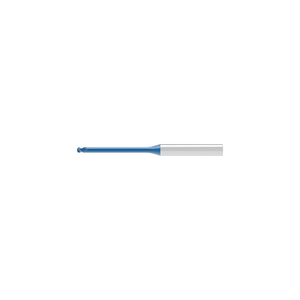 Ball End Mills; Mill Diameter (Decimal Inch): 0.0200 ; Mill Diameter (mm): 0.50 ; Number Of Flutes: 2 ; End Mill Material: Solid Carbide ; Length of Cut (mm): 0.4000 ; Shank Diameter (mm): 4.0000
