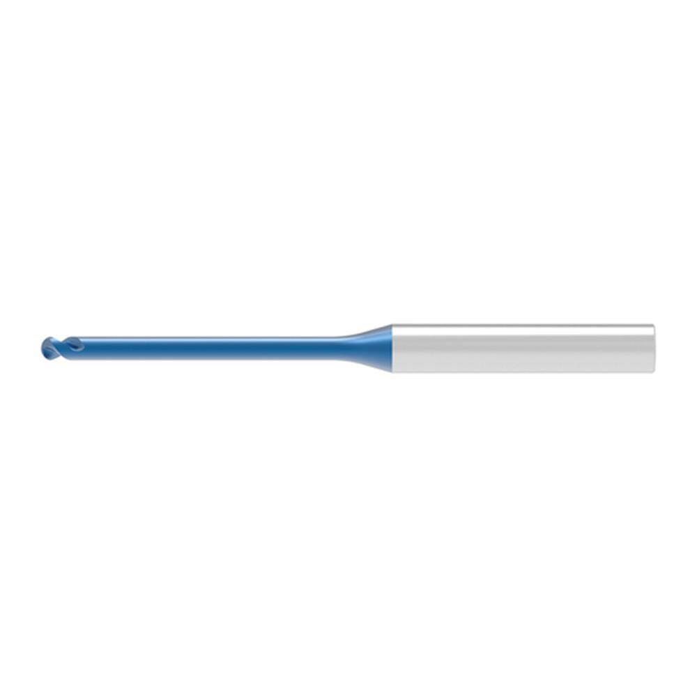 Ball End Mills; Mill Diameter (Decimal Inch): 0.0240 ; Mill Diameter (mm): 0.60 ; Number Of Flutes: 2 ; End Mill Material: Solid Carbide ; Length of Cut (mm): 0.4000 ; Shank Diameter (mm): 4.0000