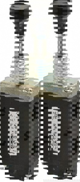 Mechanically Operated Valve: 3-Way & 2-Position, Button-Spring Return Actuator, 1/4