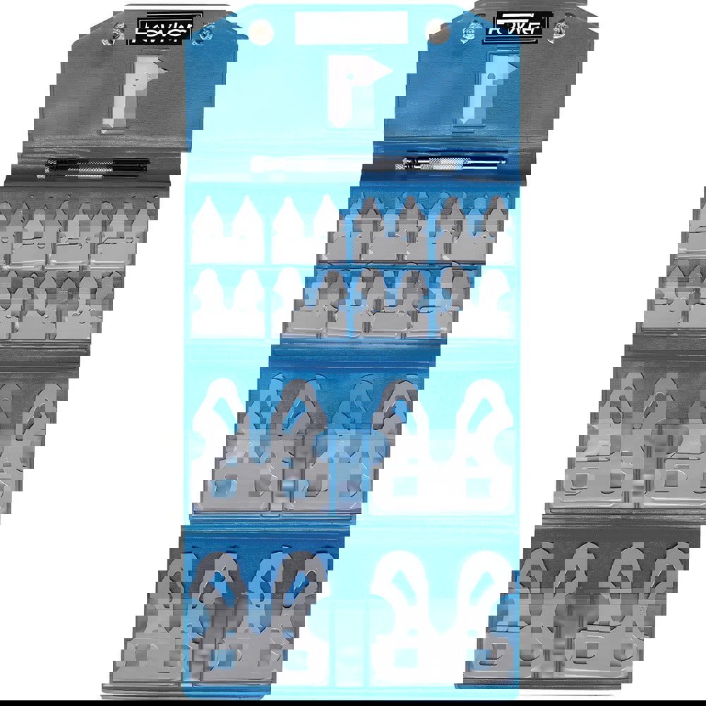 Radius Gage Sets; Minimum Radius (Inch): 1/64 ; Maximum Radius (Inch): 1/2 ; Gage Configuration: Convex & Concave Radii per Each Leaf ; Material: Steel ; Graduation (Inch): 1/64 ; Number Of Pieces: 26
