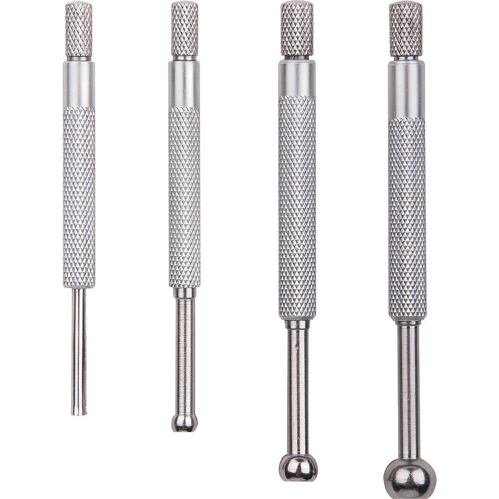 Small-Hole Gage Sets; Minimum Measurement: 2.952755905511811 ; Gage Depth: 1.5in ; Overall Length: 5.00 ; Ball Style: Full Ball ; Material: Hardened Steel ; Number Of Gages: 4