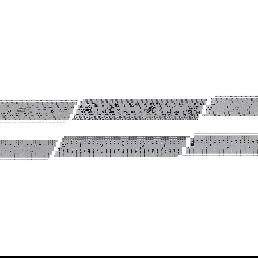 Steel Rules; Material: Steel ; Length (Inch): 36 ; Graduation (Inch): 1/1001/641/321/10 ; Tip Style: Flat ; Color: Silver ; Flexibility: Rigid
