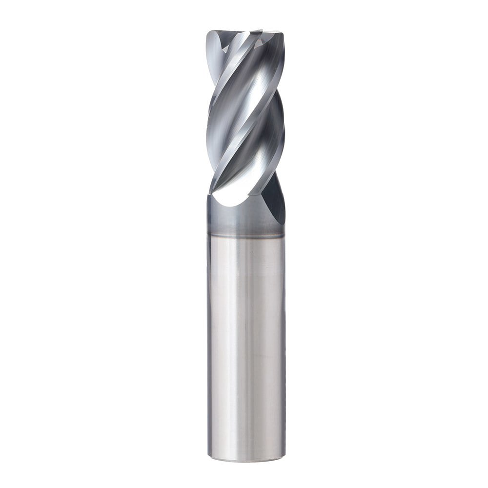 Square End Mill: 1/4'' Dia, 1/2'' LOC, 1/4'' Shank Dia, 2'' OAL, 4 Flutes, Solid Carbide