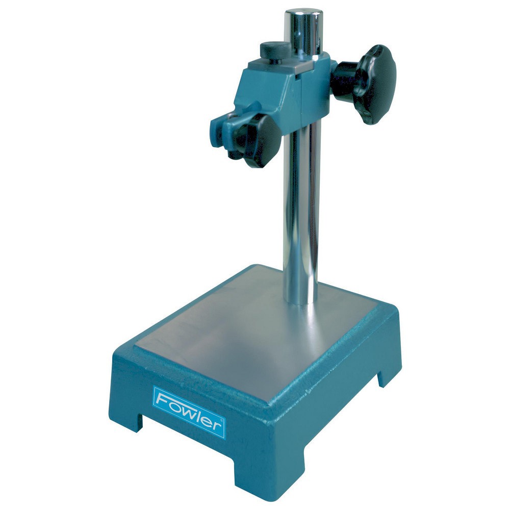 Indicator Transfer & Comparator Gage Stands; Arm Style: Post (Fixed Upright) ; Stand Type: Dial Indicator ; Material: Steel ; Base Shape: Rectangle ; Fine Adjustment: Yes ; Includes Anvil: Yes