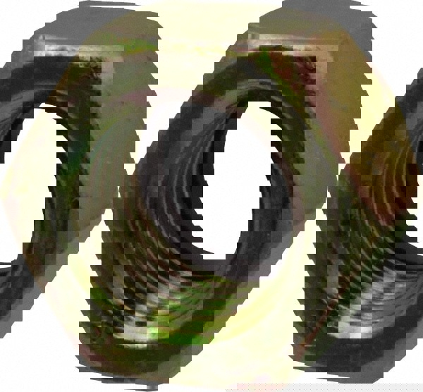 Hex Lock Nut: Insert, Nylon Insert, 1-8, Grade 8 Steel, Yellow Zinc Dichromate Finish