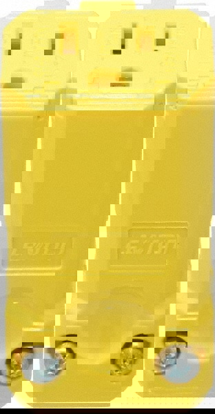 Straight Blade Connector: Industrial, 5-15R, 125VAC, Yellow