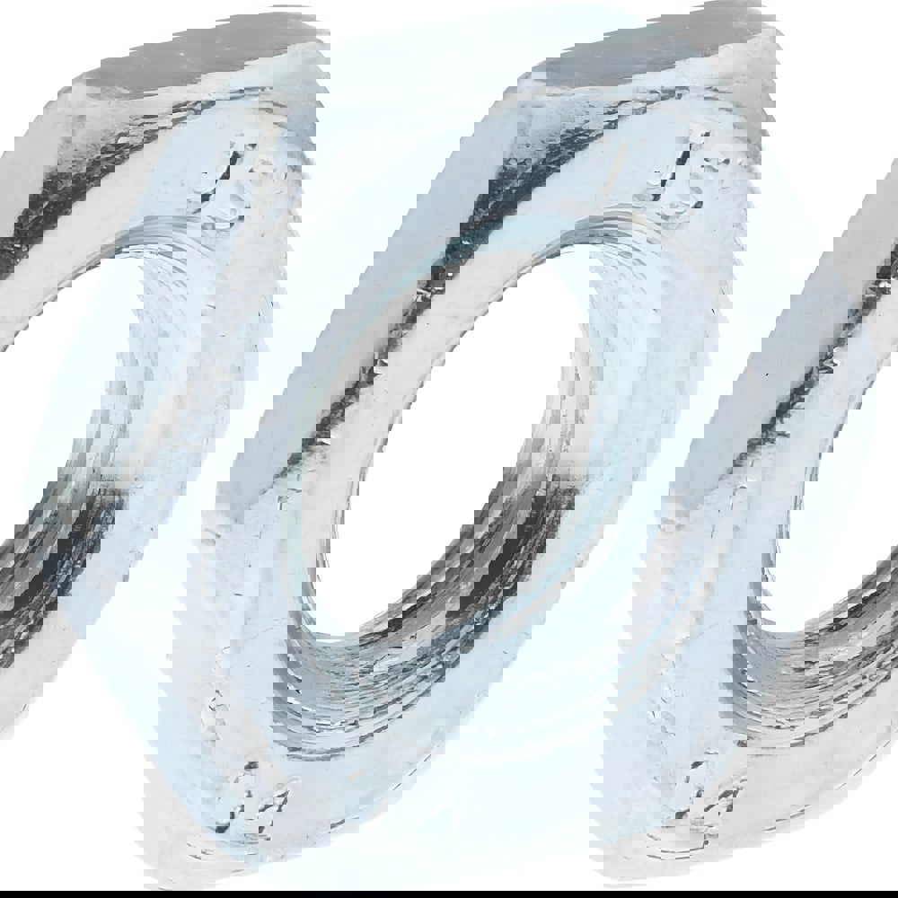 Jam Nut: M6x1, Grade 2H Steel, Zinc Finish