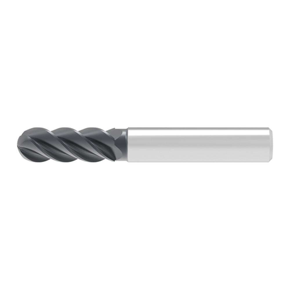 Ball End Mills; Mill Diameter (Decimal Inch): 0.3200 ; Mill Diameter (mm): 8.00 ; Number Of Flutes: 4 ; End Mill Material: Solid Carbide ; Length of Cut (mm): 19.0000 ; Shank Diameter (mm): 8.0000
