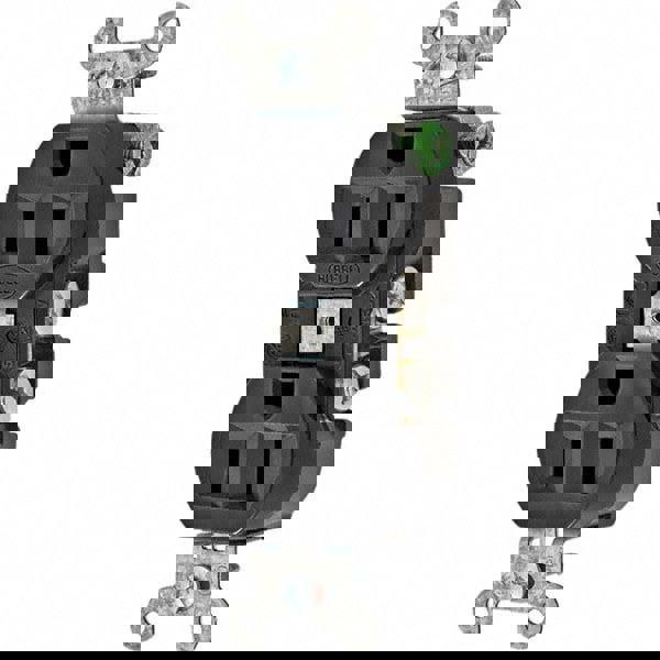 Straight Blade Duplex Receptacle: NEMA 5-15R, 15 Amps, Self-Grounding