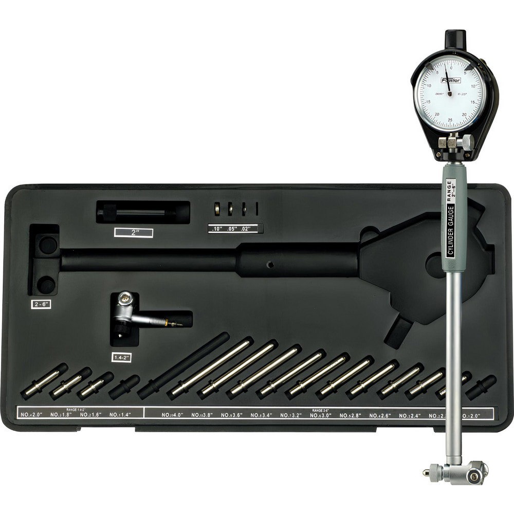 Dial Bore Gages; Dial Reading: 0.0001 ; Overall Length: 14.50 ; Number Of Anvils: 15 ; Includes: Dial bore gage with .0001