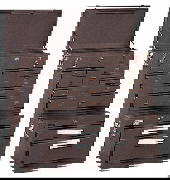 10 Drawer, 2 Piece, Brown Steel Machinist's Combo