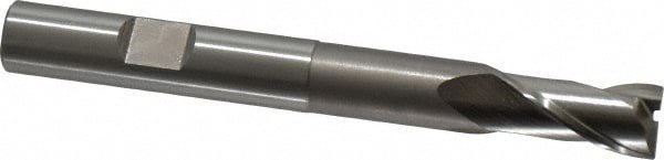 Square End Mill: 3/8'' Dia, 3/4'' LOC, 3/8'' Shank Dia, 3-5/16'' OAL, 2 Flutes, Cobalt