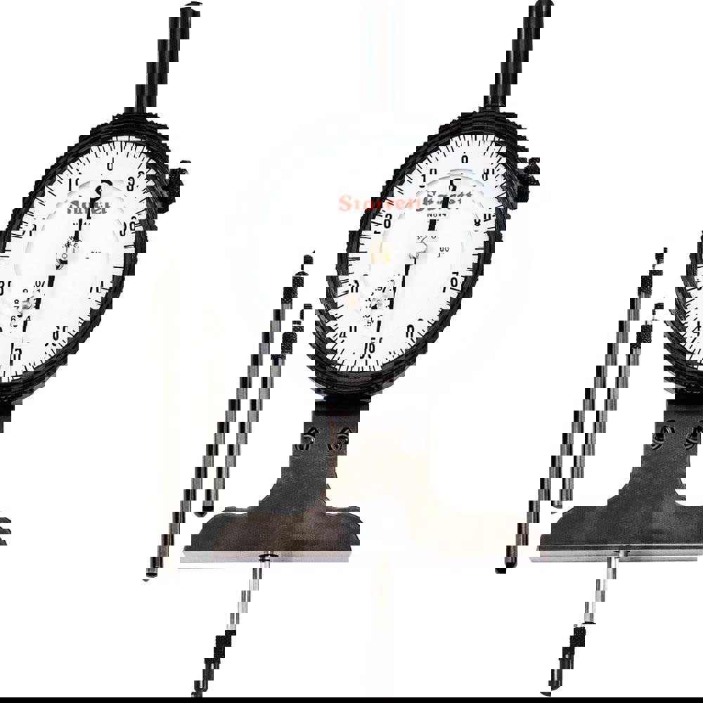 0 to 3 Inch Range, Ground Steel, White Dial Depth Gage