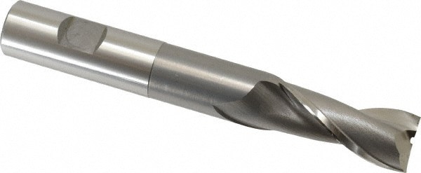 Square End Mill: 3/4'' Dia, 1-5/8'' LOC, 3/4'' Shank Dia, 5-3/8'' OAL, 2 Flutes, Cobalt