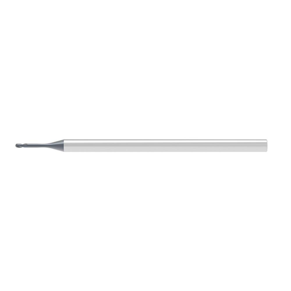 Ball End Mills; Mill Diameter (Decimal Inch): 0.0080 ; Mill Diameter (mm): 0.20 ; Number Of Flutes: 2 ; End Mill Material: Solid Carbide ; Length of Cut (mm): 0.2000 ; Shank Diameter (mm): 3.0000
