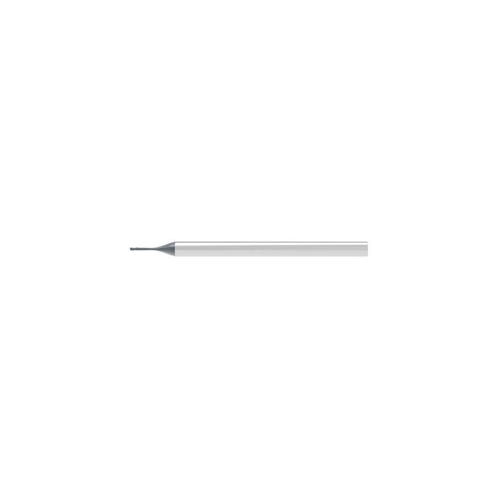 Ball End Mills; Mill Diameter (Decimal Inch): 0.0200 ; Mill Diameter (mm): 0.50 ; Number Of Flutes: 2 ; End Mill Material: Solid Carbide ; Length of Cut (mm): 0.5000 ; Shank Diameter (mm): 6.0000