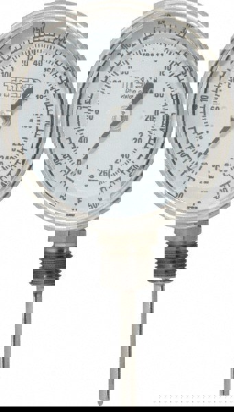 Bimetal Dial Thermometer: 50 to 500 &deg; F, 2-1/2