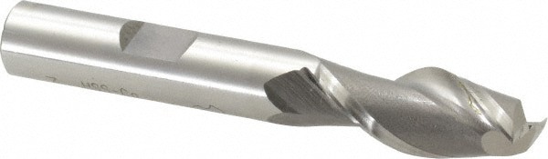 Square End Mill: 7/16'' Dia, 1'' LOC, 3/8'' Shank Dia, 2-11/16'' OAL, 2 Flutes, Cobalt