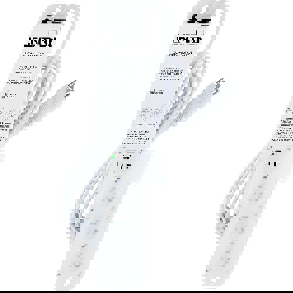 4 Outlets, 125 VAC20 Amps, 7' Cord, Standard Power Outlet Strip